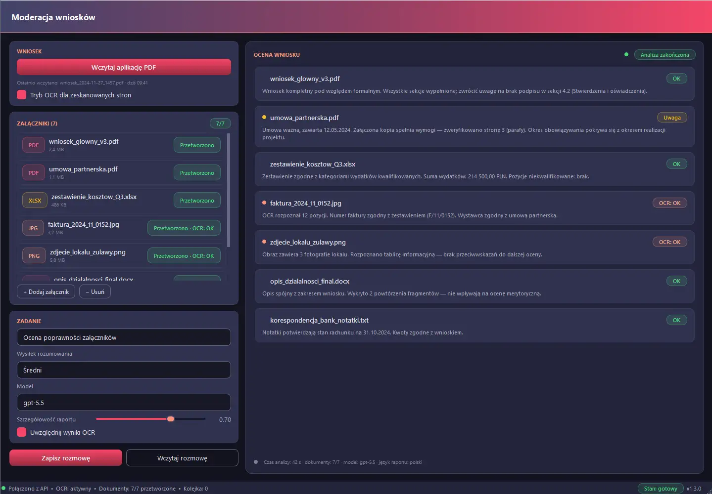 Application scoring app: document evidence view